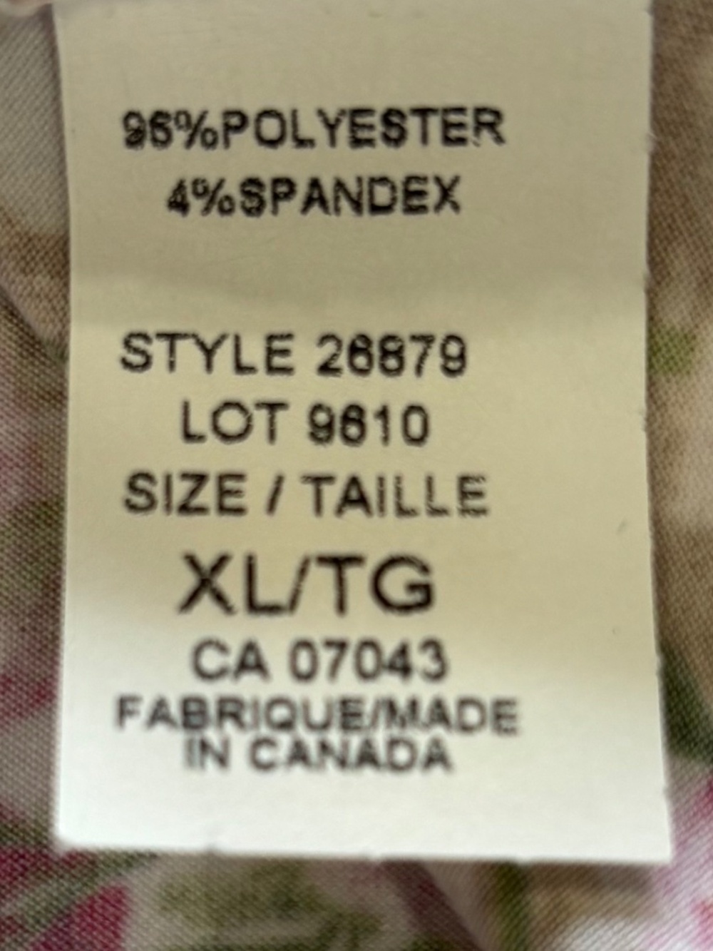 Lucy & Laurel made in Canada floral print t-shirt tab sleeves size XL - Picture 9 of 12